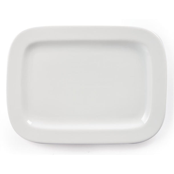 Olympia Whiteware Rounded Rectangular Plates 230mm (12 Pack) u805