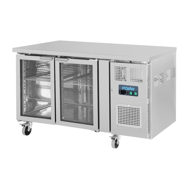 Polar U-Series 2 Door Counter Fridge with Glass Doors ua023