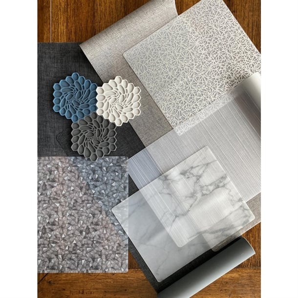 Steelite Modern Twist Silicone Placemat Silver Stream 305x406mm (12 Pack) vv3425