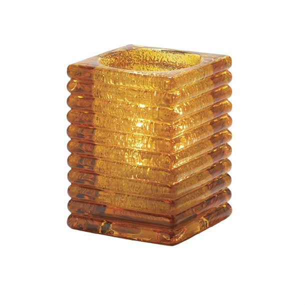 Hollowick Horizontal Rib Block Amber Jewel Glasses Lamp 71x 105mm (6 Pack) vv4027