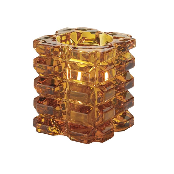 Hollowick Faceted Cube Amber Glasses Votive 76x 83mm (6 Pack) vv4060