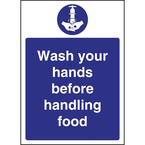 Vogue Wash hands Before Handling Food Sign w110
