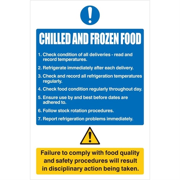 Vogue Chilled and Frozen Foods Sign w197