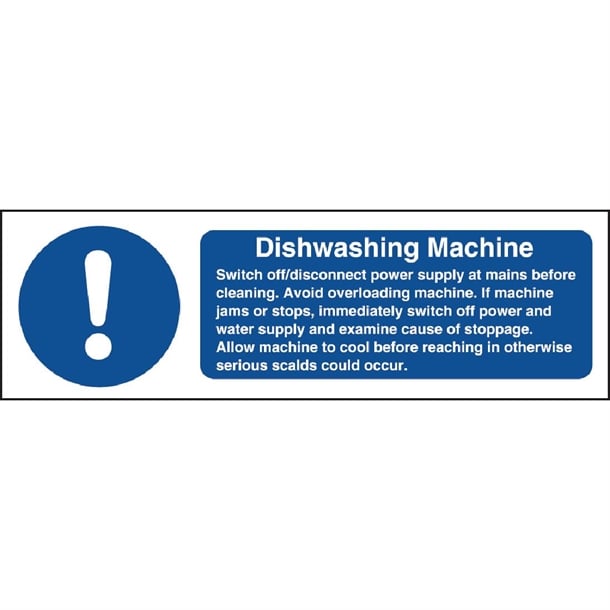 Vogue Dishwasher Machine Safety Sign w199