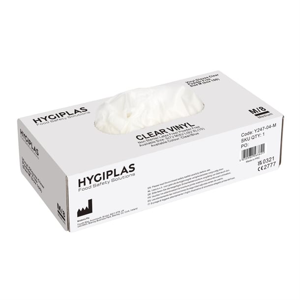 Vogue Powder-Free Vinyl Gloves Clear (100 Pack) p_y247