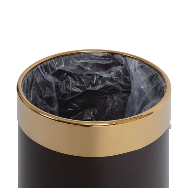 Bolero Waste Paper Bin Brown with Gold Rim 10.2Ltr y804