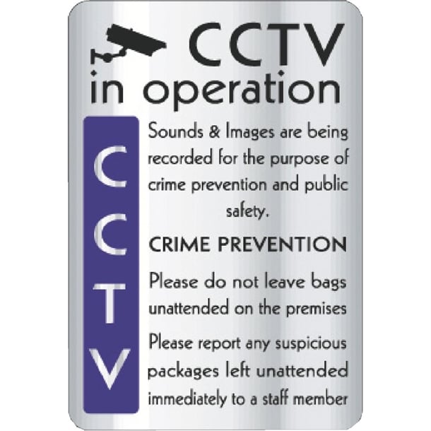 Vogue CCTV In Operation Crime Prevention Sign y928