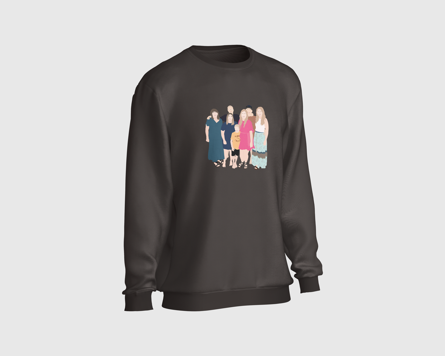 Personalised Faceless Illustration Photo Design Front Print Unisex Sweatshirt - USTAD HOME
