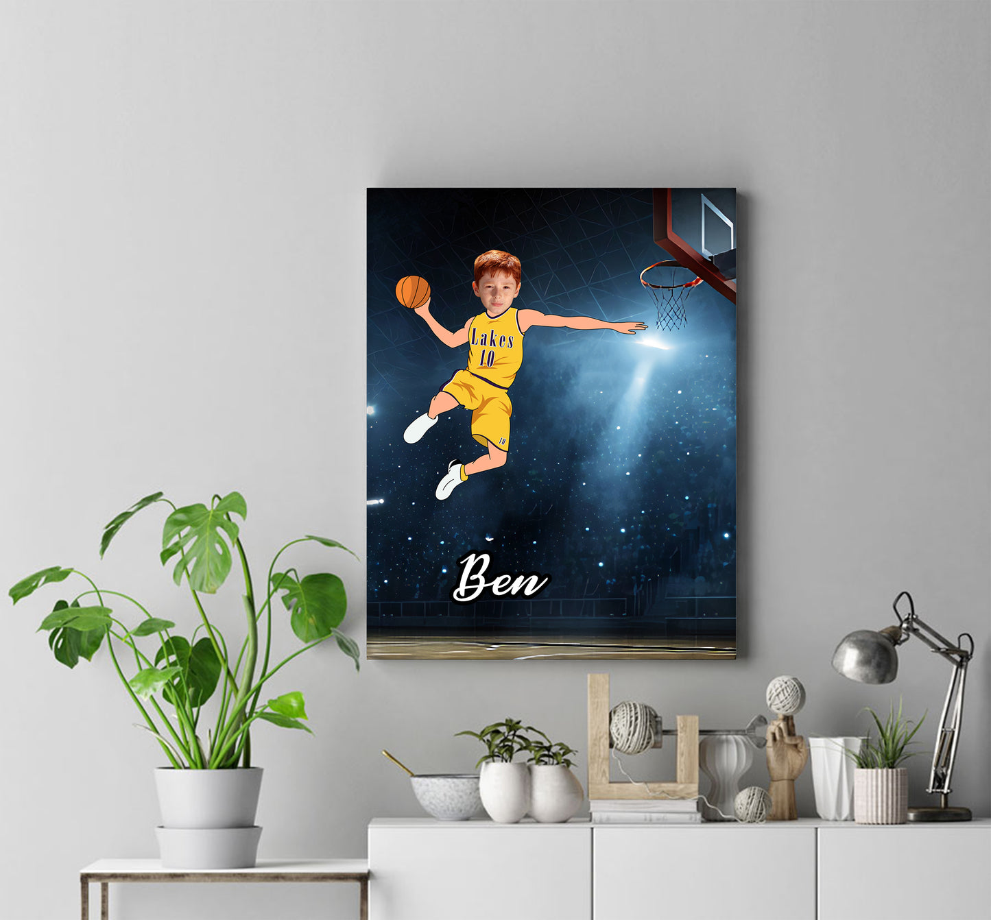 Personalised Basketball Boy Canvas Print - USTAD HOME