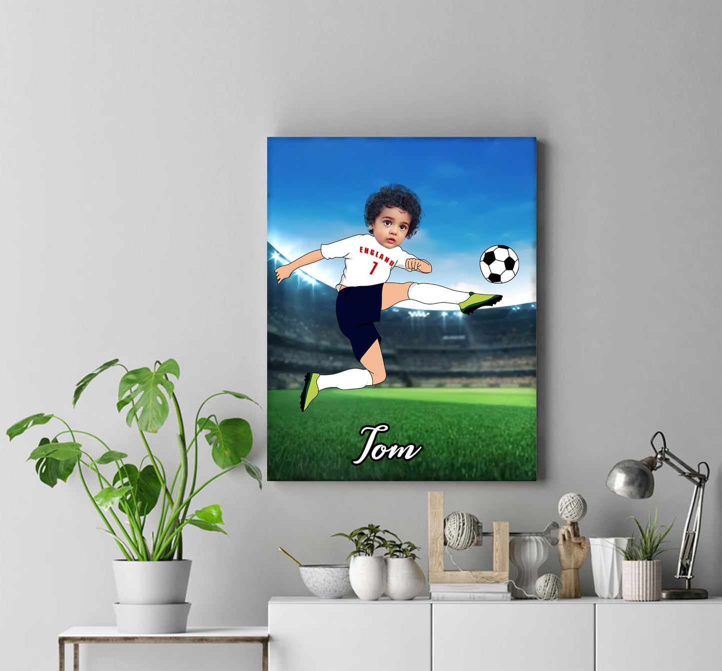 Personalised Footballer Boy Canvas Print - USTAD HOME
