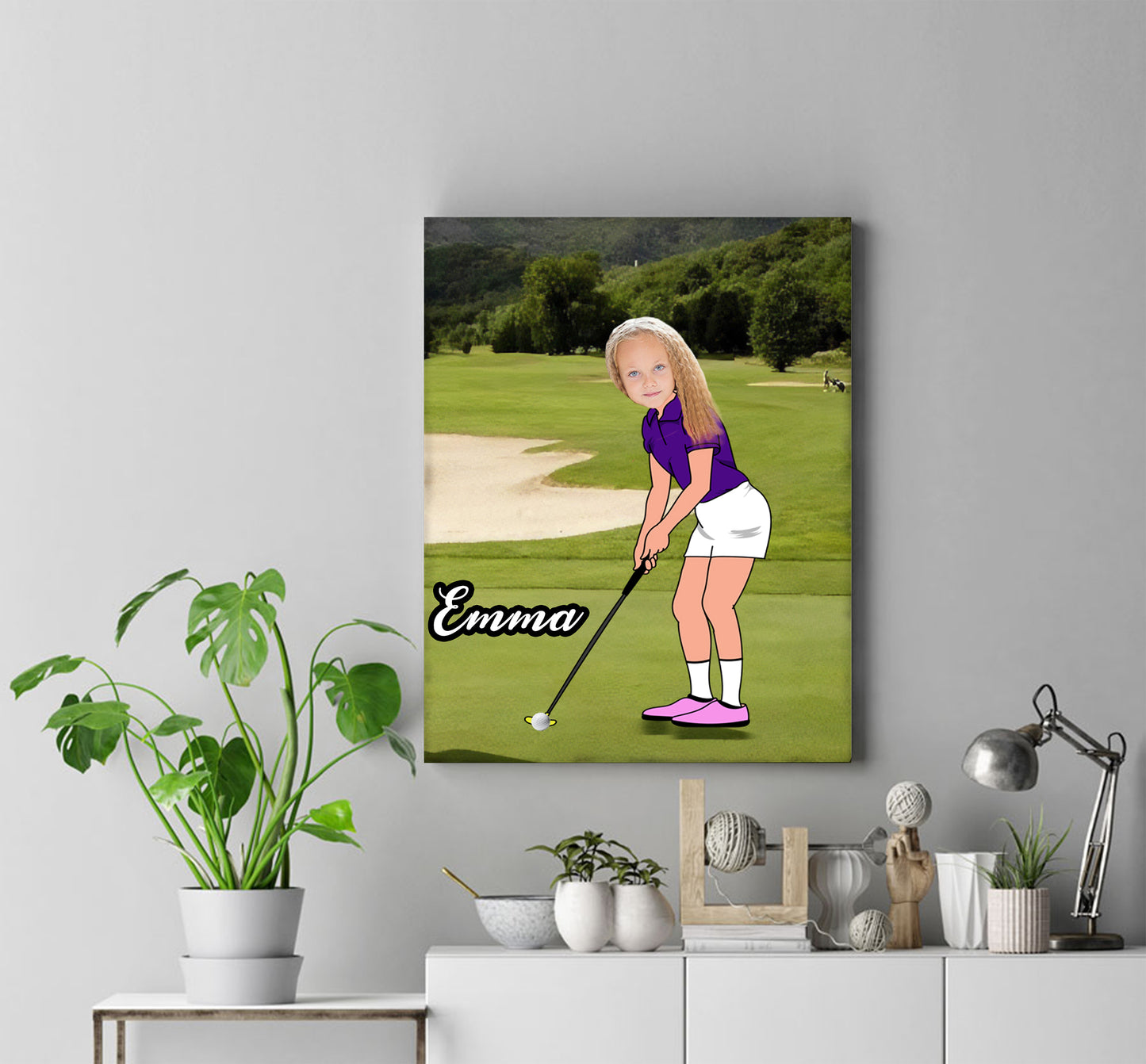 Personalised Golf Girl Canvas Print - USTAD HOME