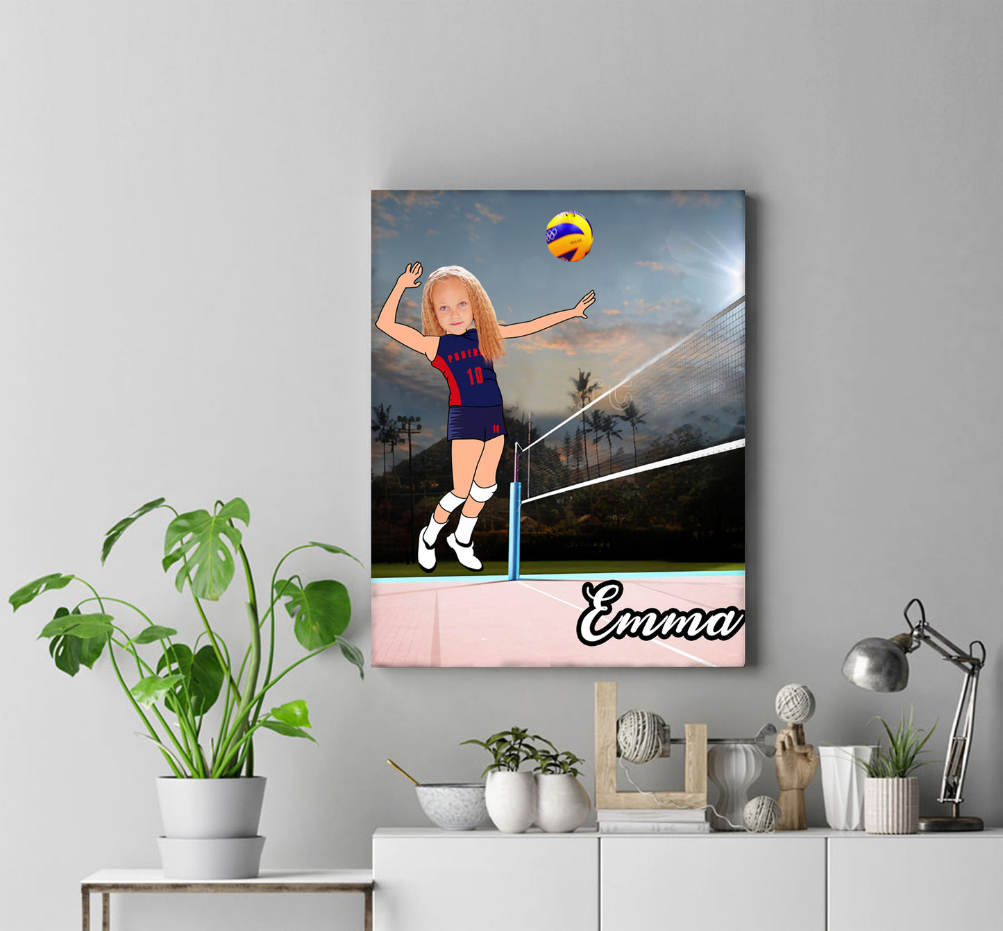 Personalised Volleyball Girl Canvas Print - USTAD HOME