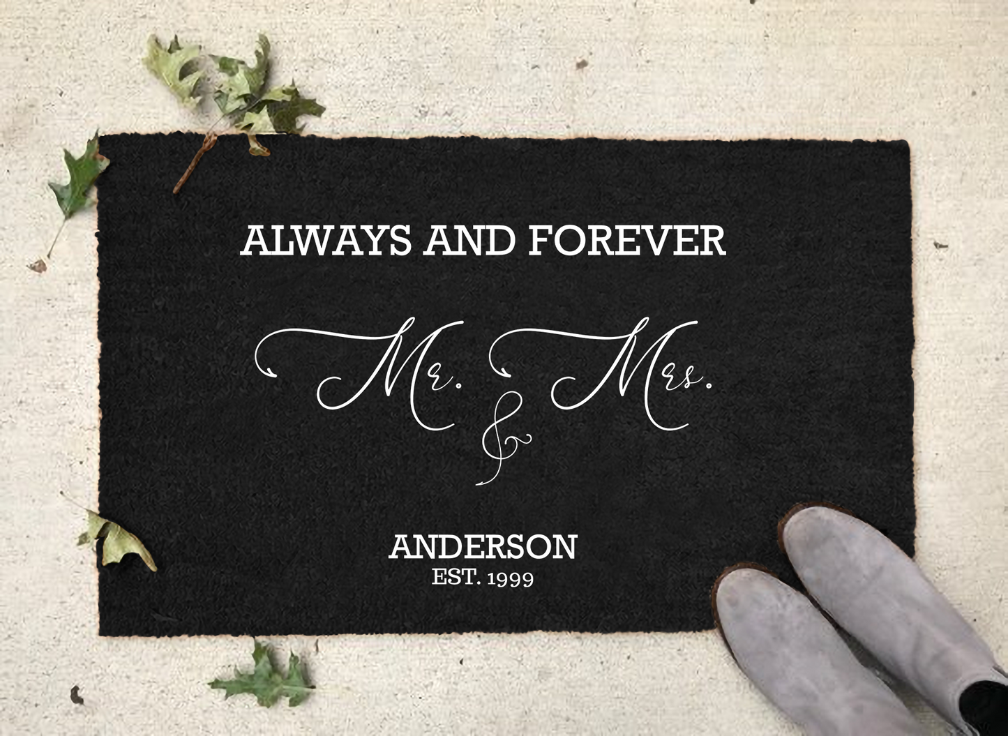 Elegant "Always & Forever" Personalized Doormat - USTAD HOME