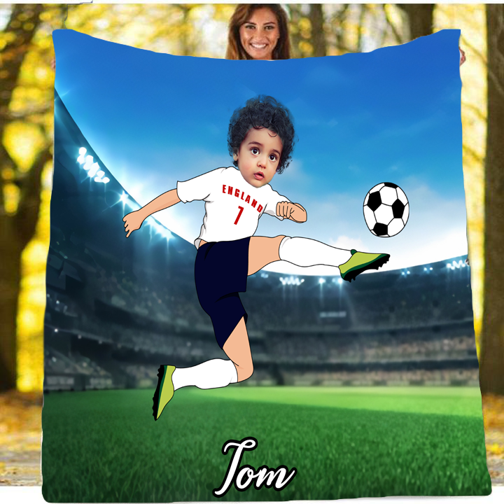 Personalised Footballer Boy Blanket - USTAD HOME