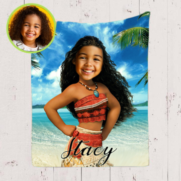 Personalised Princess Moana Blanket - USTAD HOME