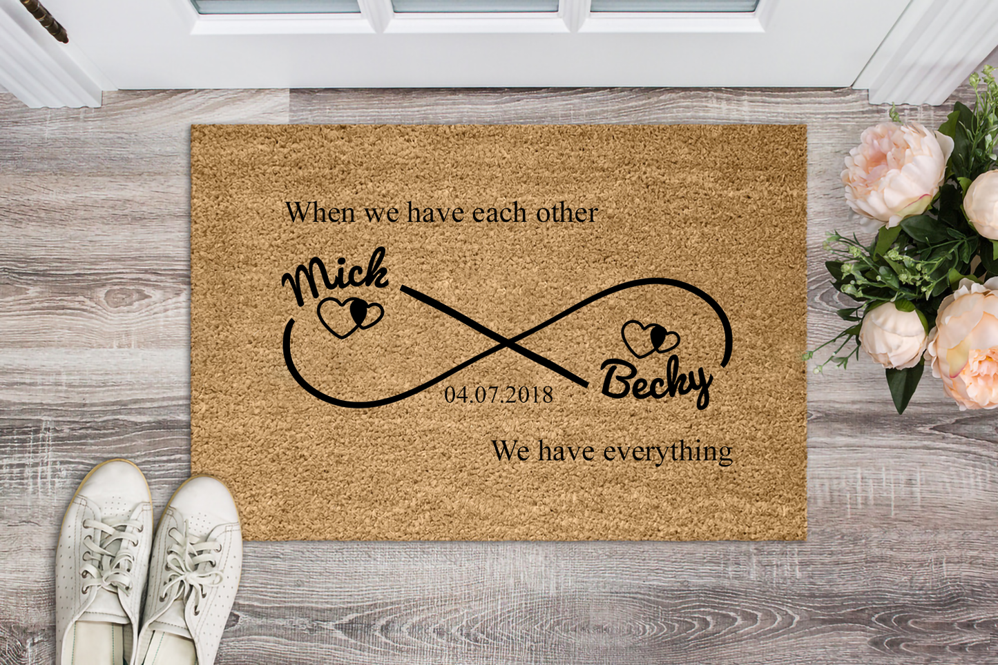Infinity Love Personalized Doormat - USTAD HOME