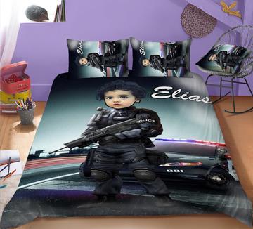 Personalised Police Boy 3-Piece Bedding Set - USTAD HOME