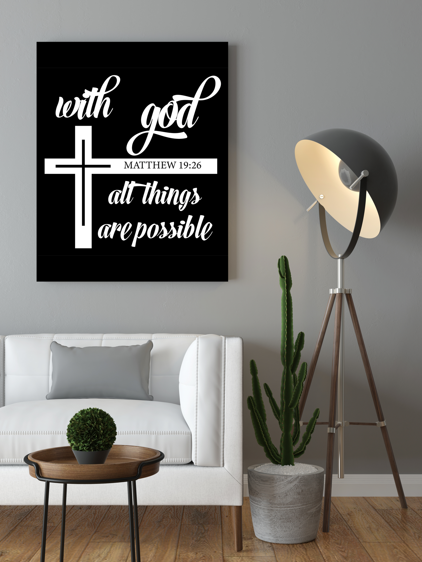 Motivational "With God all things are possible" Canvas Print - USTAD HOME