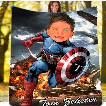 Personalised Captain America Blanket 2 - USTAD HOME