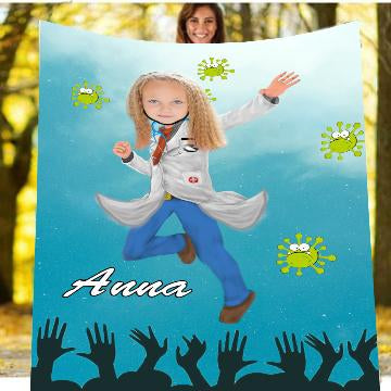Personalised Doctor Girl Blanket - USTAD HOME