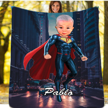 Personalised Superman Blanket 2 - USTAD HOME