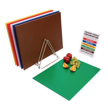 Hygiplas High Density 6-Piece Chopping Board Set With Rack 610x455x12mm s240