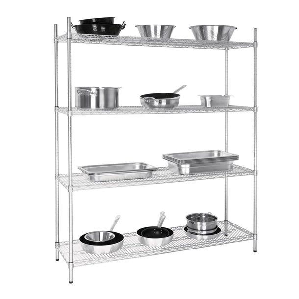 Vogue 4 Tier Wire Shelving Kit 1525x460mm l929