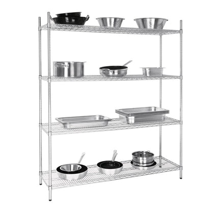 Vogue 4 Tier Wire Shelving Kit 1525x460mm l929
