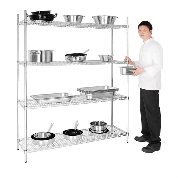 Vogue 4 Tier Wire Shelving Kit 1525x460mm l929