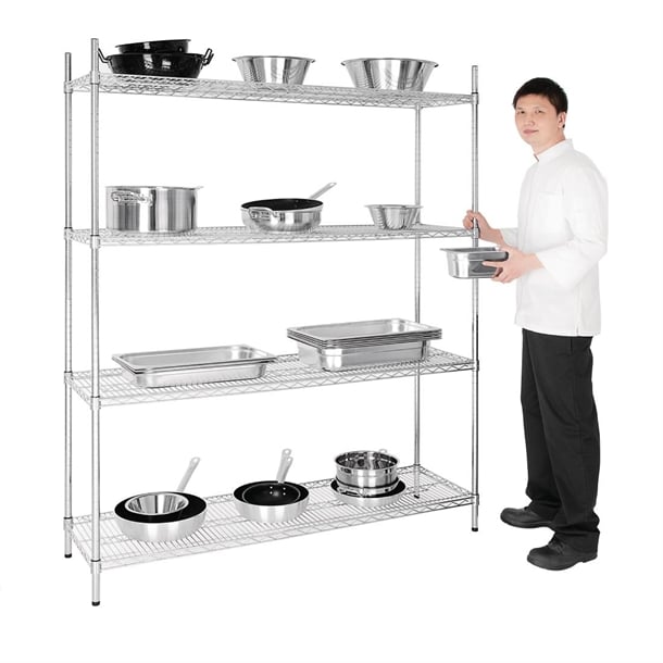 Vogue 4 Tier Wire Shelving Kit 1525x460mm l929