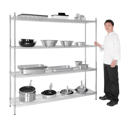 Vogue 4 Tier Wire Shelving Kit 1830x460mm l939
