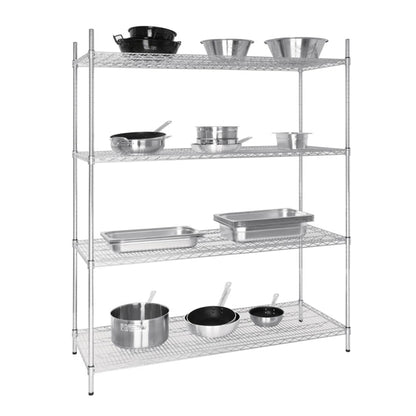 Vogue 4 Tier Wire Shelving Kit 1525x610mm u258
