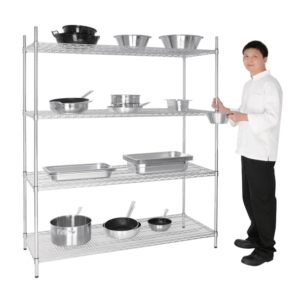 Vogue 4 Tier Wire Shelving Kit 1525x610mm u258