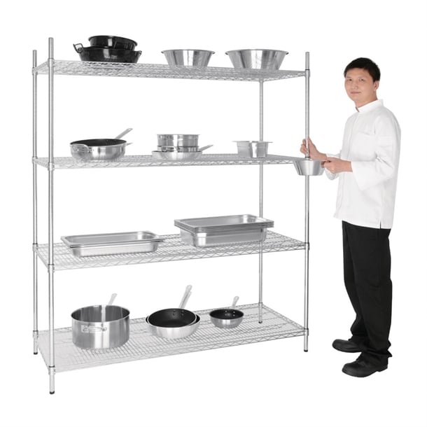 Vogue 4 Tier Wire Shelving Kit 1525x610mm u258