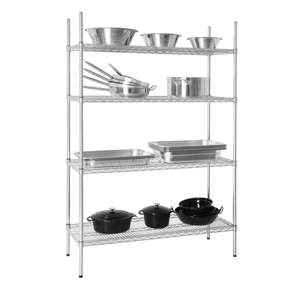 Vogue 4 Tier Wire Shelving Kit 1220x460mm l928