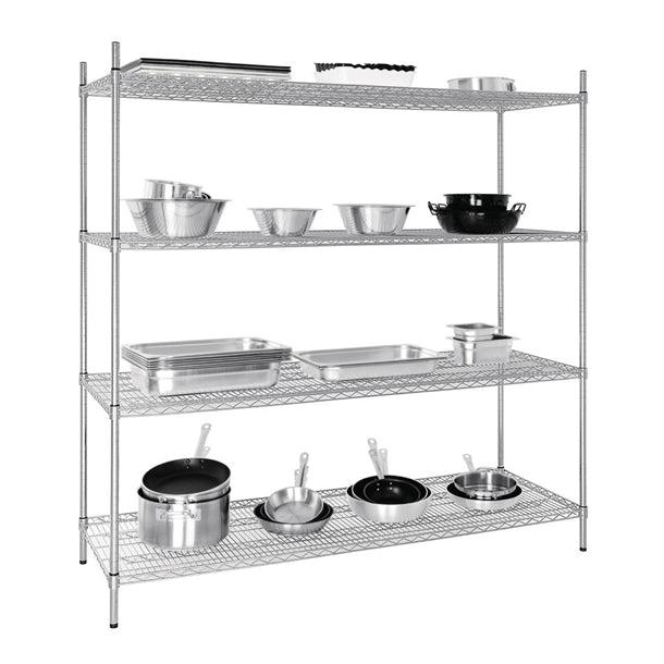 Vogue 4 Tier Wire Shelving Kit 1830x610mm u259
