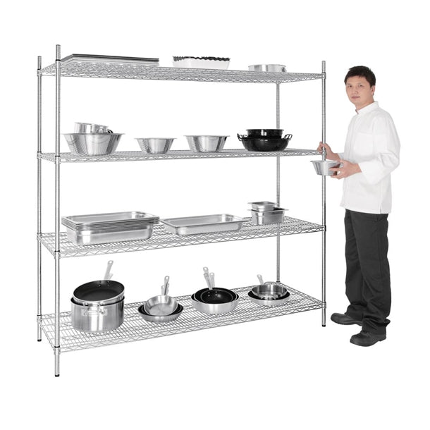 Vogue 4 Tier Wire Shelving Kit 1830x610mm u259