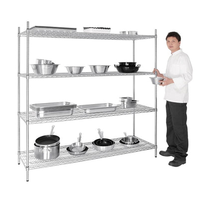 Vogue 4 Tier Wire Shelving Kit 1830x610mm u259