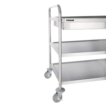 Vogue Stainless Steel 3 Tier Deep Tray Clearing Trolley cc365