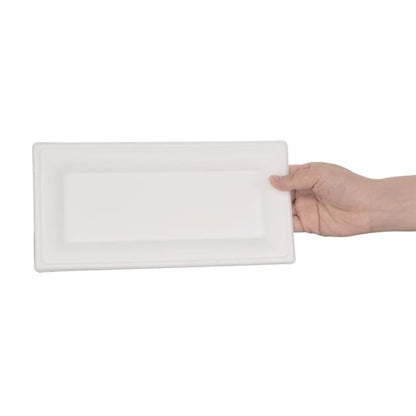 Fiesta Compostable Bagasse Rectangular Plates 258mm (50 Pack) fc539