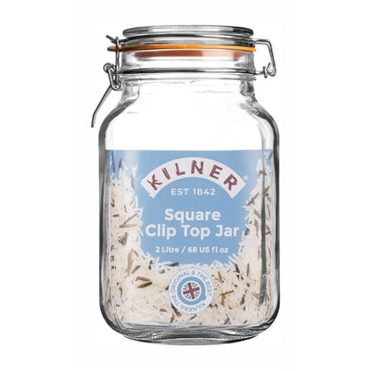 Kilner Clip Top Square Jar 2000ml cz894