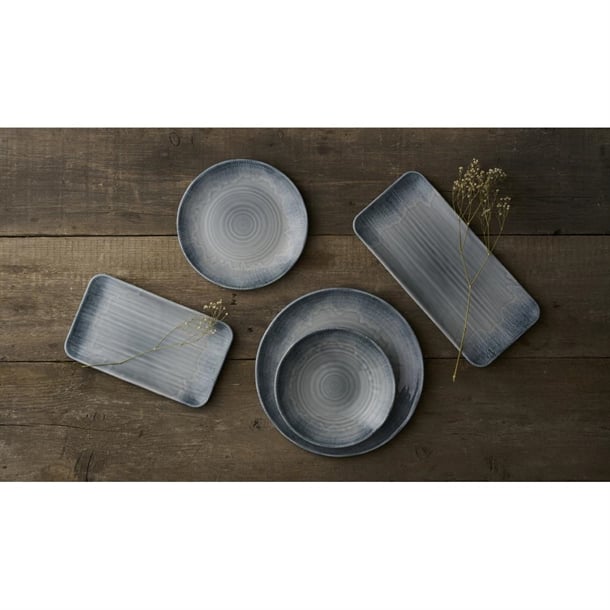 Dudson Harvest Flux Grey Organic Rectangular Platter 215mm (6 Pack) dx163