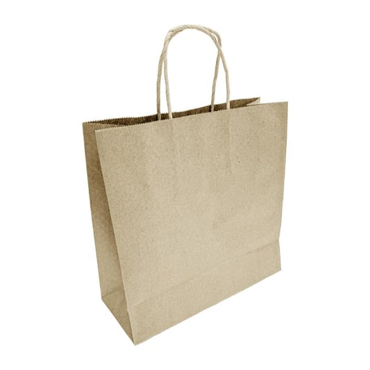 Fiesta Recyclable Twist Handle Brown Paper Bags Small (250 Pack) hy760