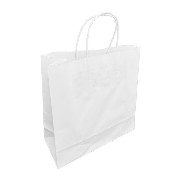 Fiesta Recyclable Twist Handle White Paper Bags Small (250 Pack) hy761
