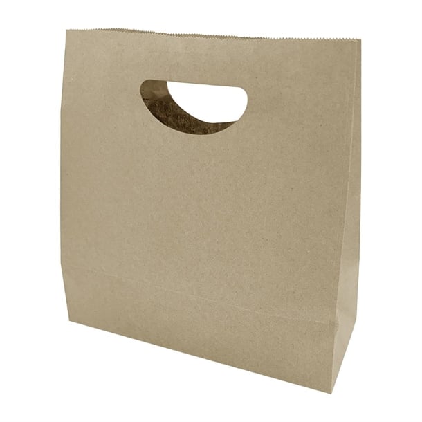 Fiesta Recyclable D Cut Handle Brown Paper Bags Medium (250 Pack) hy764