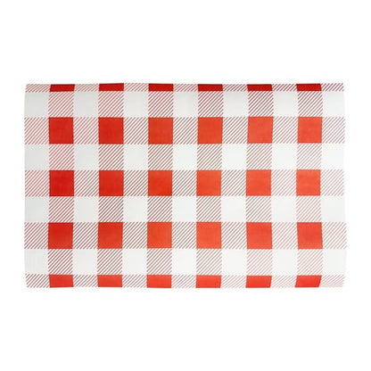 Fiesta Compostable Red Gingham Greaseproof Sheets 310x190mm (200 Pack) hy781