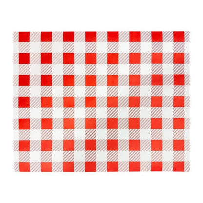 Fiesta Compostable Red Gingham Greaseproof Sheets 380x310mm ( 200 Pack) hy782