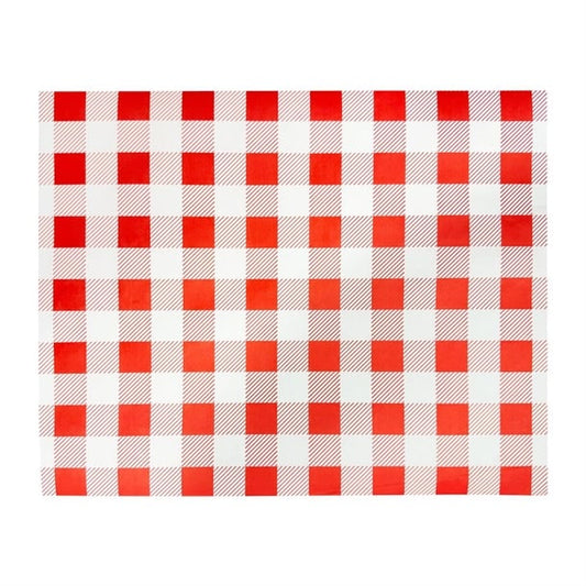 Fiesta Compostable Red Gingham Greaseproof Sheets 380x310mm ( 200 Pack) hy782