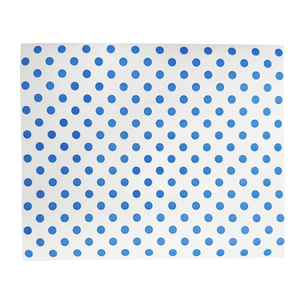 Fiesta Compostable Burger Wraps Blue Dot 250x200mm (200 Pack) hy791