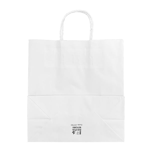 Fiesta Recyclable Twist Handle White Paper Bags Medium (250 Pack) hy763